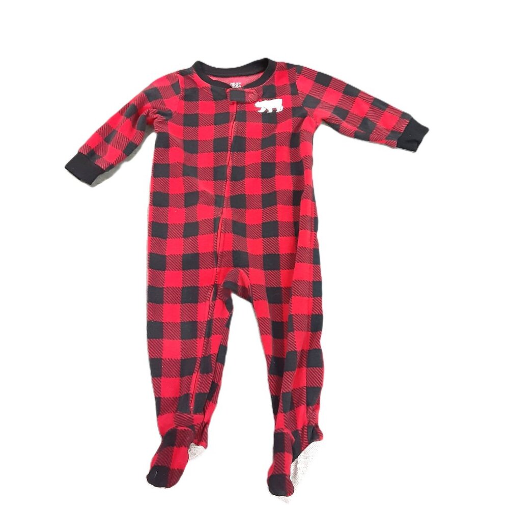 Carter Just One You One Piece Plaid Size 12 Months Bear Long Sleeve Zip Unisex